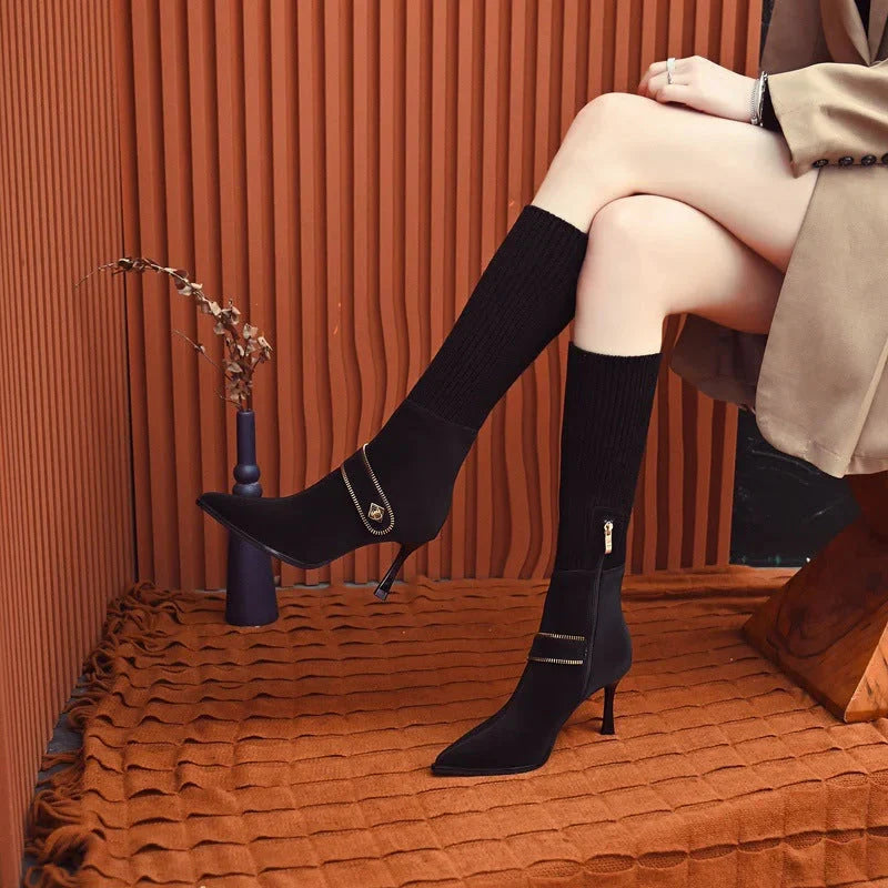 Eufémia™ Scarpe con tacco alto lavorate a maglia alla moda