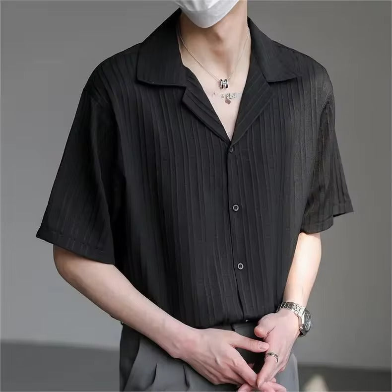 Fedro Pallotta™ Camicia a maniche corte sottile ed elegante da uomo