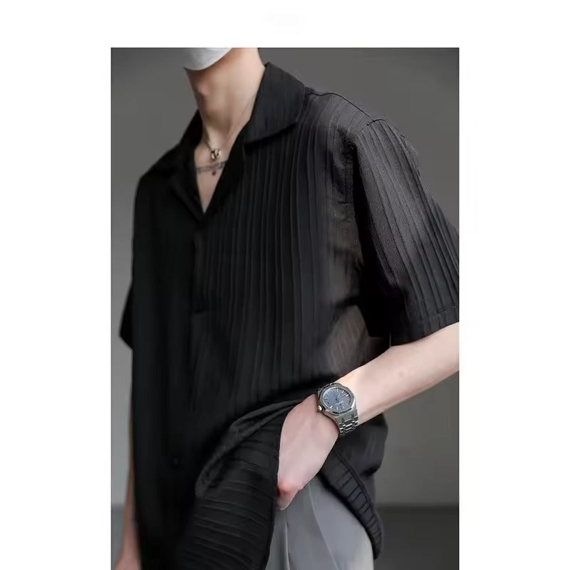 Fedro Pallotta™ Camicia a maniche corte sottile ed elegante da uomo
