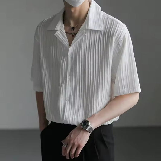 Fedro Pallotta™ Camicia a maniche corte sottile ed elegante da uomo