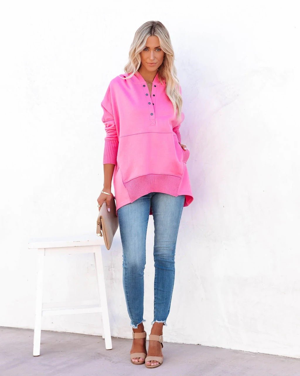 Fina Piccio™️ Felpa oversize con cappuccio e fori per i pollici