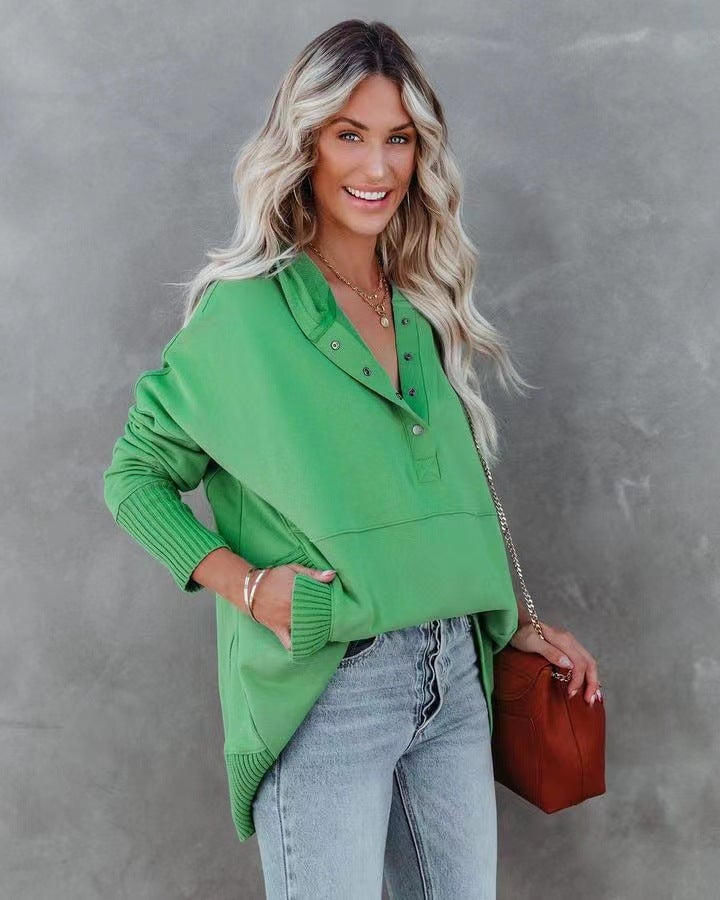 Fina Piccio™️ Felpa oversize con cappuccio e fori per i pollici