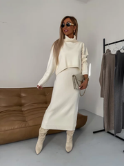 Flavia Lauletta™ Elegante set di maglione e gonna