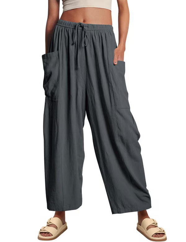Flora Nunno™ Pantaloni casual a gamba larga da donna