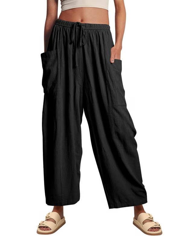 Flora Nunno™ Pantaloni casual a gamba larga da donna