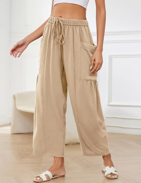 Flora Nunno™ Pantaloni casual a gamba larga da donna