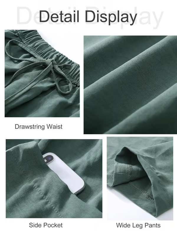 Flora Nunno™ Pantaloni casual a gamba larga da donna