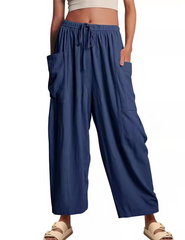 Flora Nunno™ Pantaloni casual a gamba larga da donna