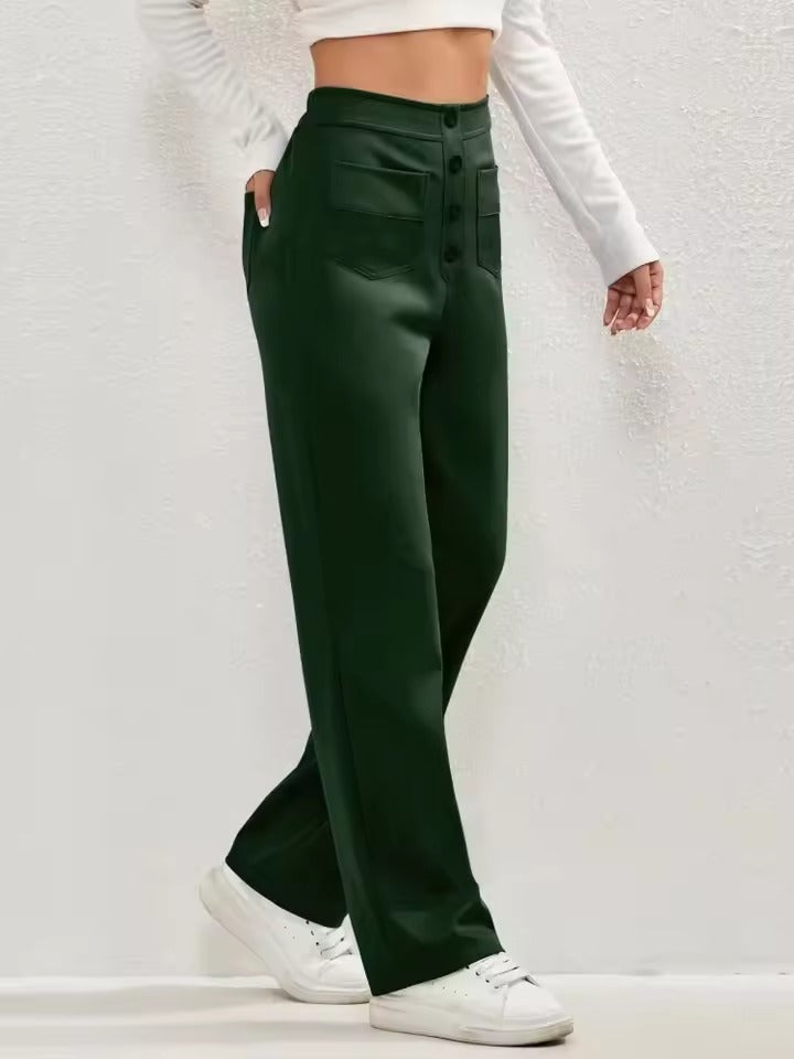 Floridia Parro™ Pantaloni casual elasticizzati a vita alta da donna
