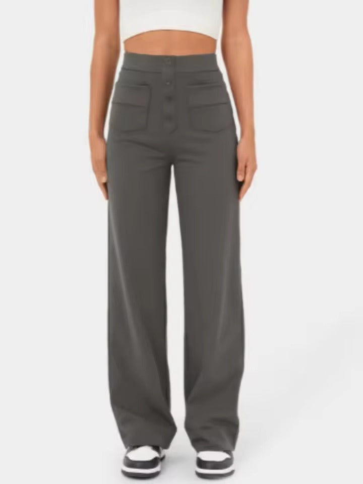 Floridia Parro™ Pantaloni casual elasticizzati a vita alta da donna