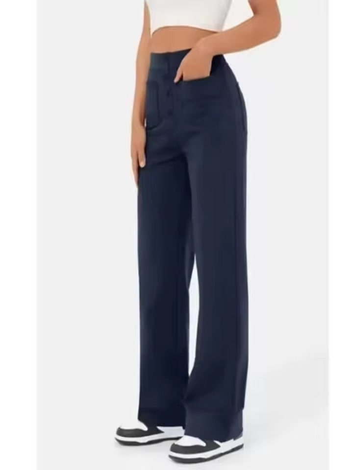 Floridia Parro™ Pantaloni casual elasticizzati a vita alta da donna