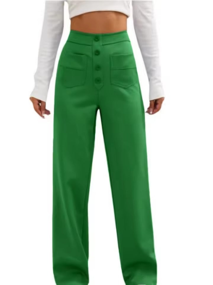 Floridia Parro™ Pantaloni casual elasticizzati a vita alta da donna