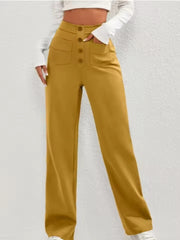 Floridia Parro™ Pantaloni casual elasticizzati a vita alta da donna