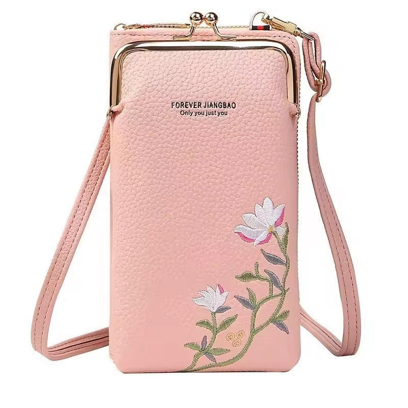 Forever Jiangbao™ Portafoglio a tracolla da donna con porta cellulare