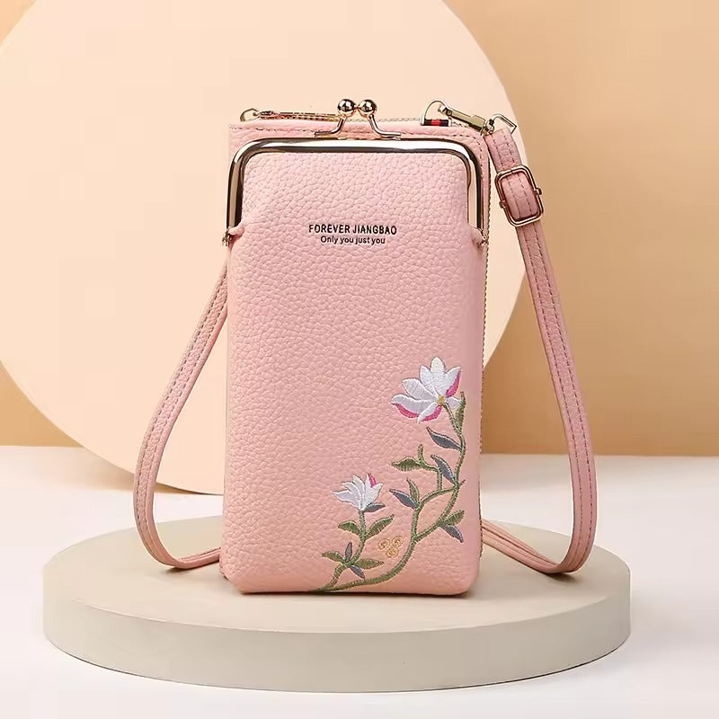 Forever Jiangbao™ Portafoglio a tracolla da donna con porta cellulare