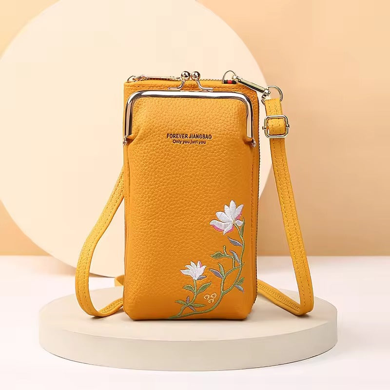 Forever Jiangbao™ Portafoglio a tracolla da donna con porta cellulare