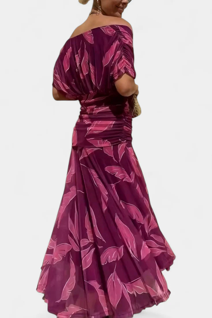 Gemma Beltrozi™ Abito stampato elegante con spalle scoperte