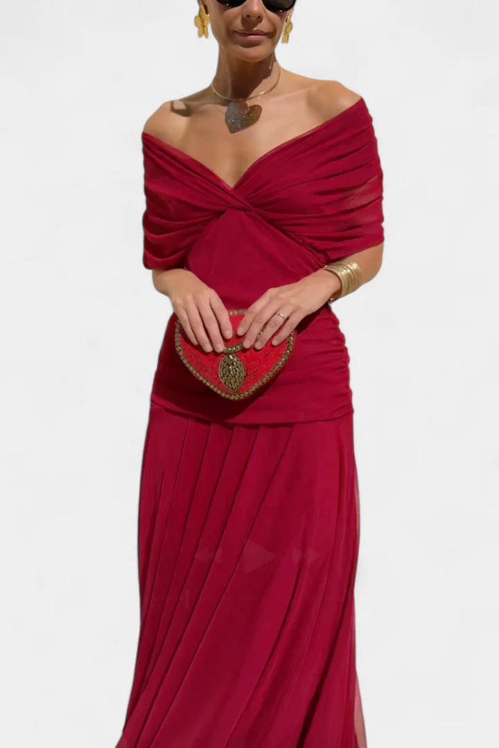 Gemma Beltrozi™ Abito stampato elegante con spalle scoperte