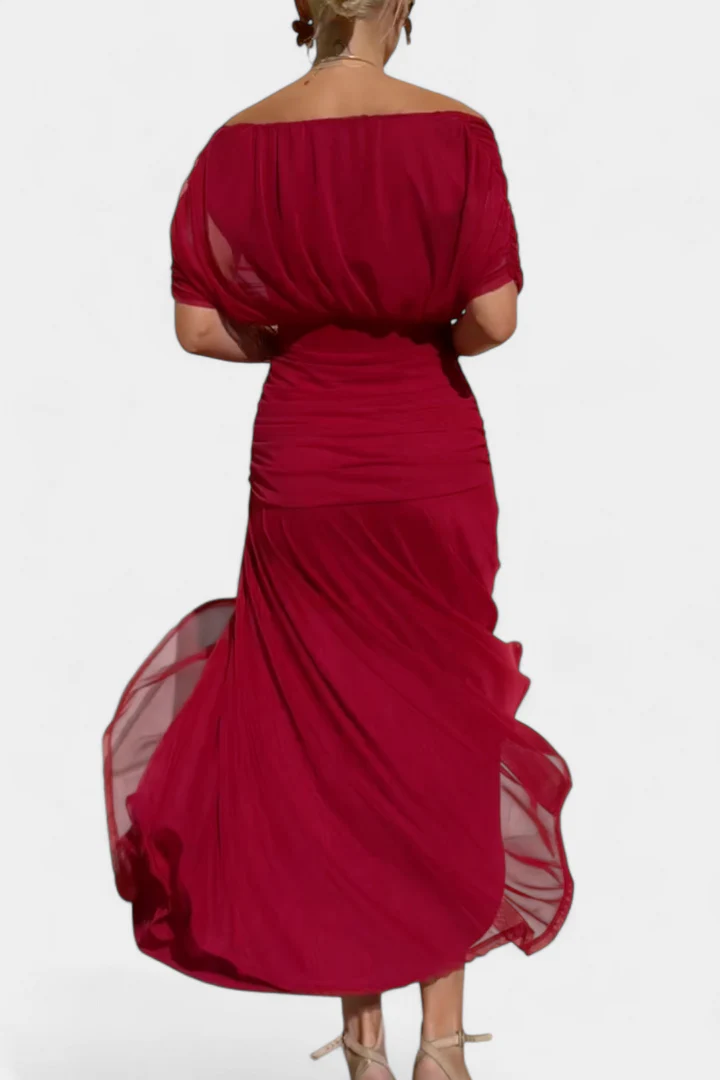 Gemma Beltrozi™ Abito stampato elegante con spalle scoperte