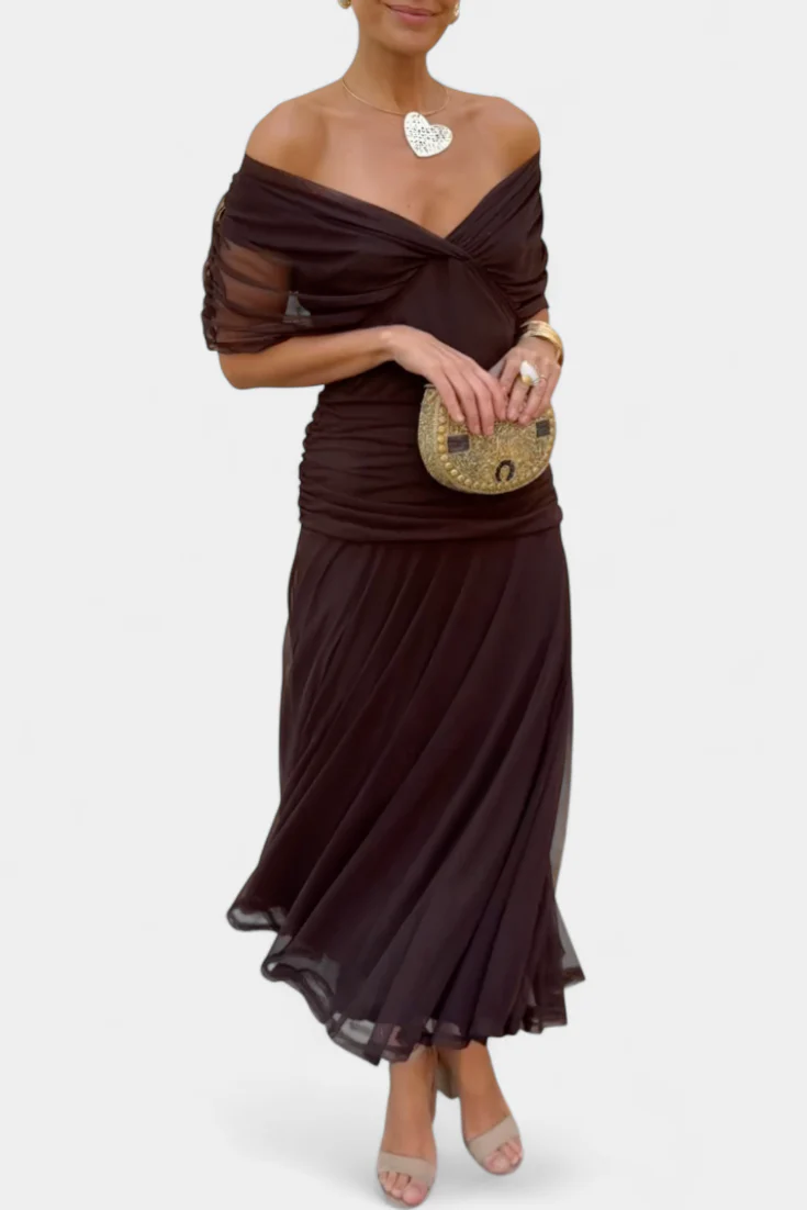 Gemma Beltrozi™ Abito stampato elegante con spalle scoperte