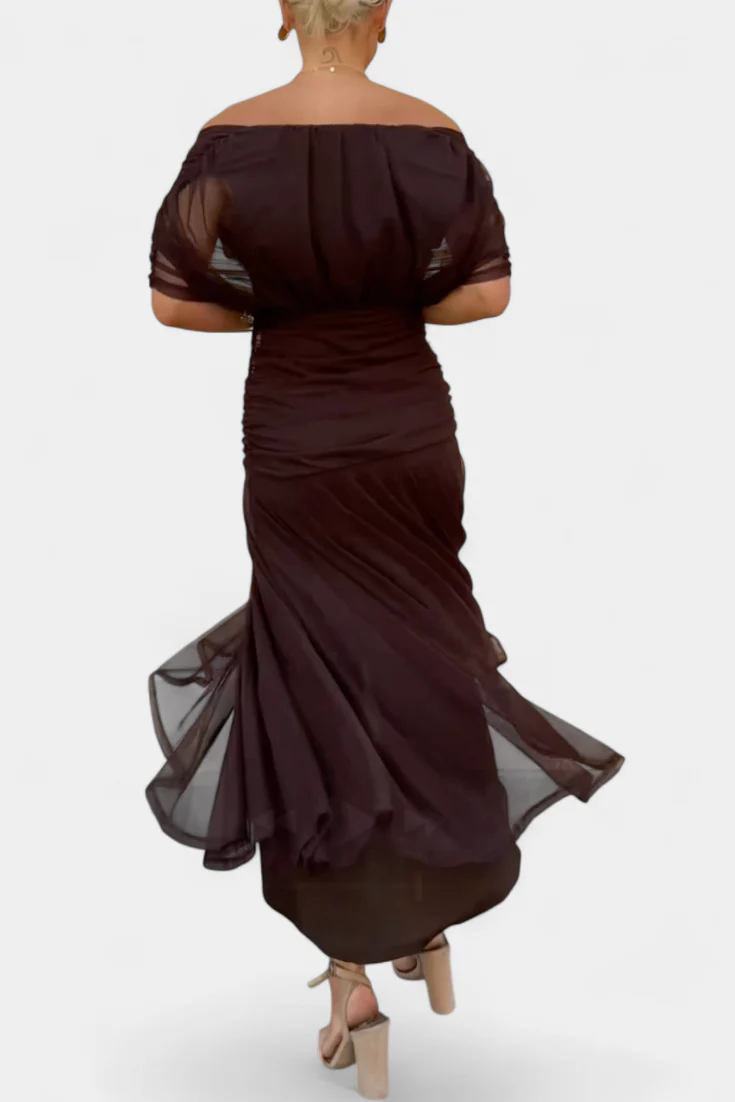 Gemma Beltrozi™ Abito stampato elegante con spalle scoperte