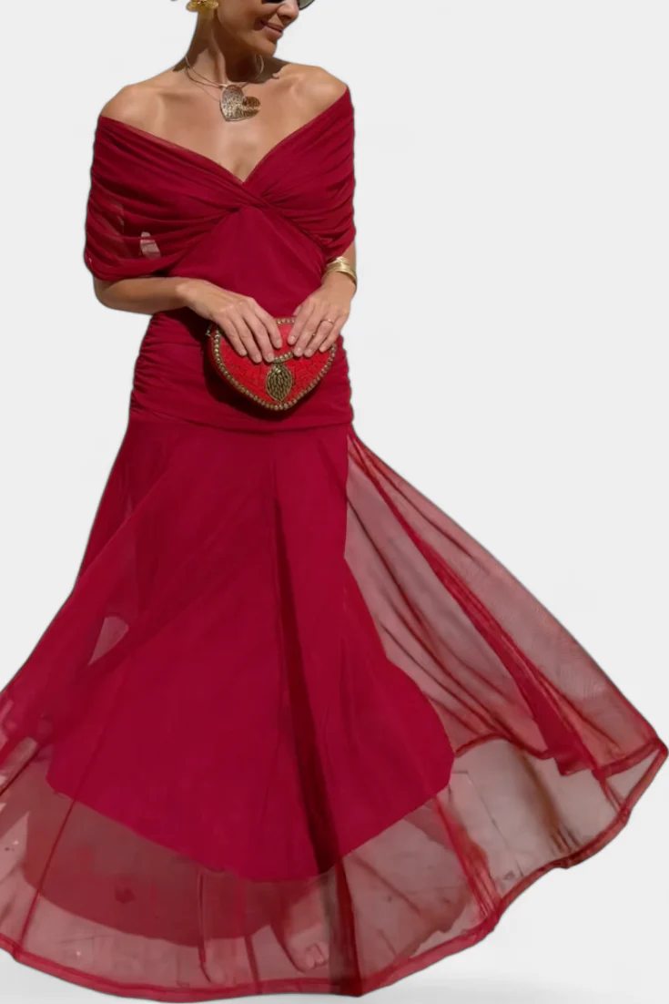 Gemma Beltrozi™ Abito stampato elegante con spalle scoperte