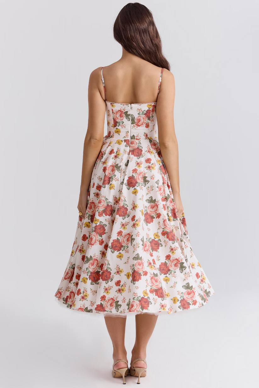 Giacinta Petrilli™ Abito midi con gonna in tulle e spalline regolabili