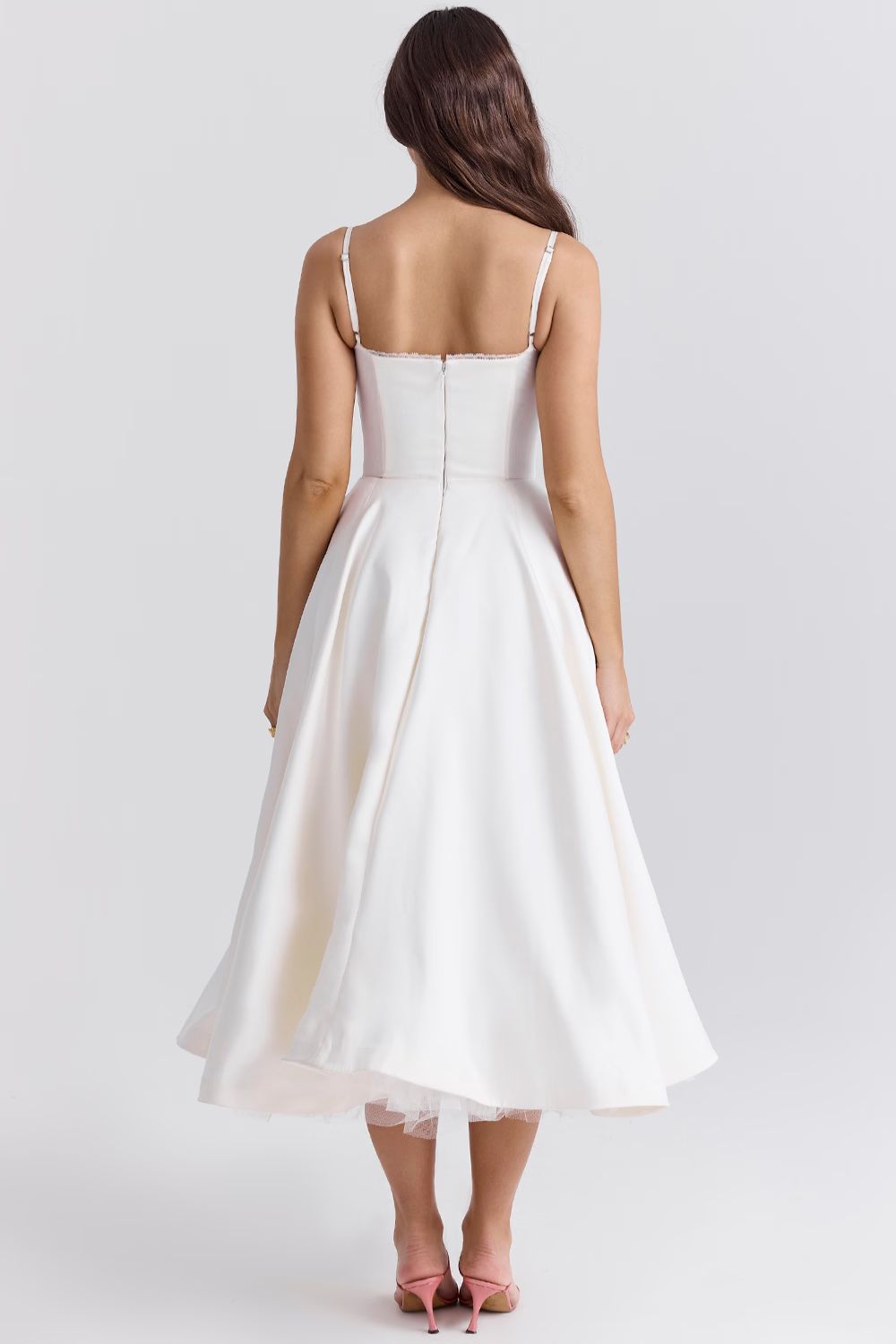 Giacinta Petrilli™ Abito midi con gonna in tulle e spalline regolabili