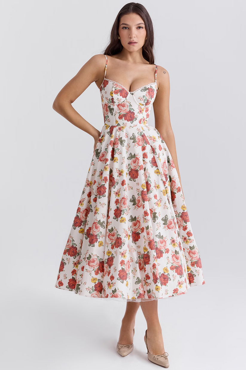 Giacinta Petrilli™ Abito midi con gonna in tulle e spalline regolabili
