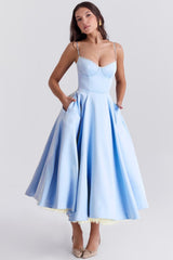 Giacinta Petrilli™ Abito midi con gonna in tulle e spalline regolabili