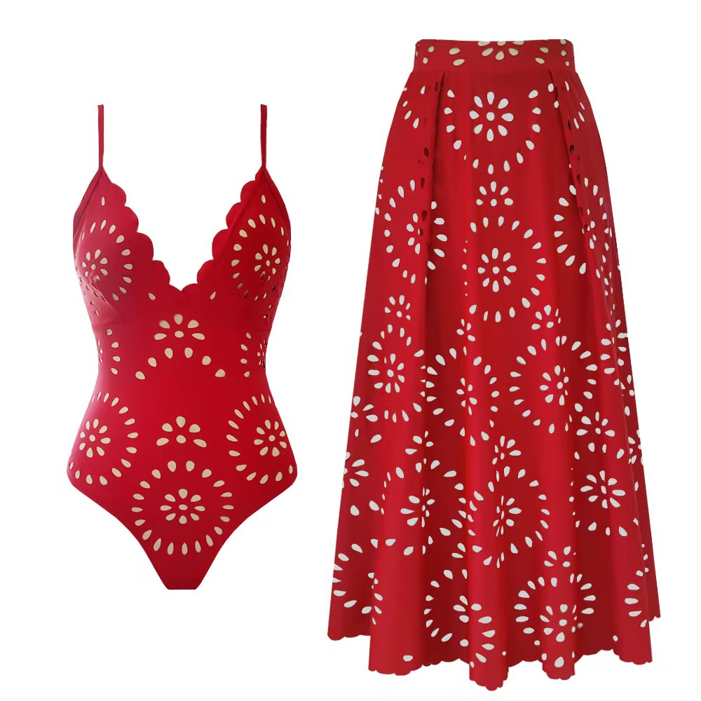Gioia Siena™ Costume intero floreale e gonna