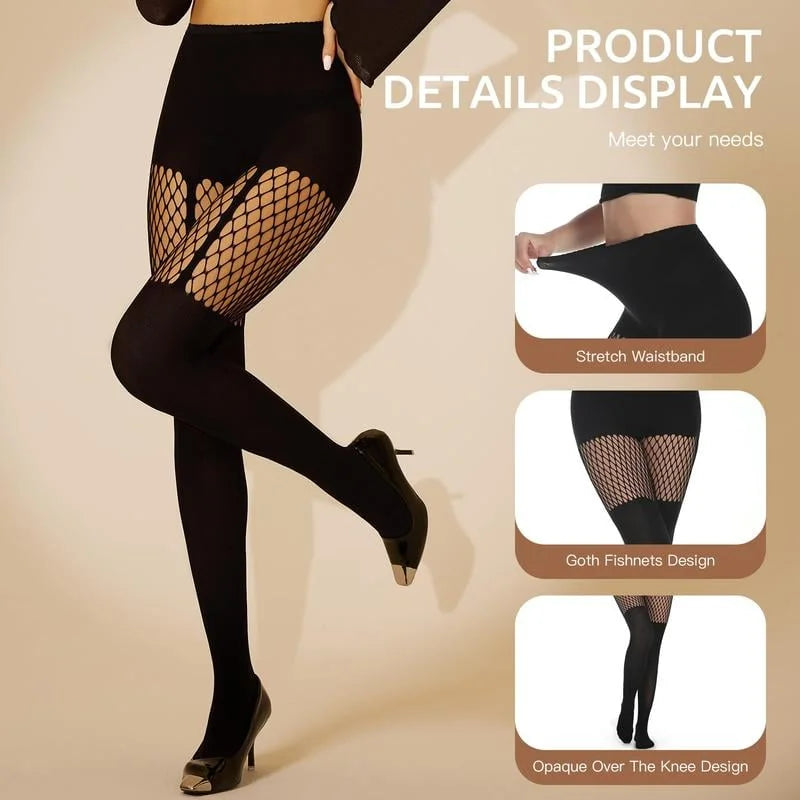 Grazia Frisone™ Calze autoreggenti sexy a rete da donna fino alla coscia