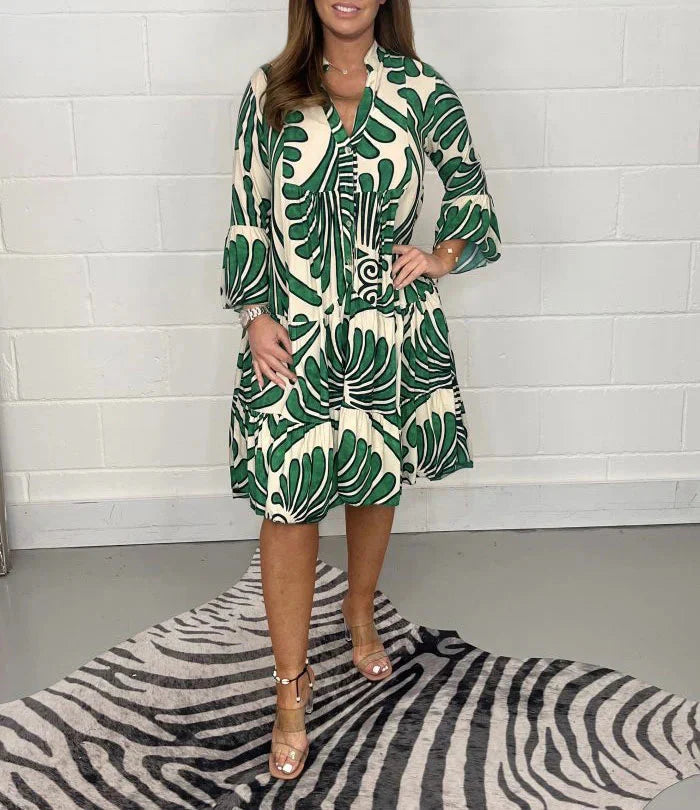 Grazielle™ Abito ampio casual con stampa floreale con scollo a V