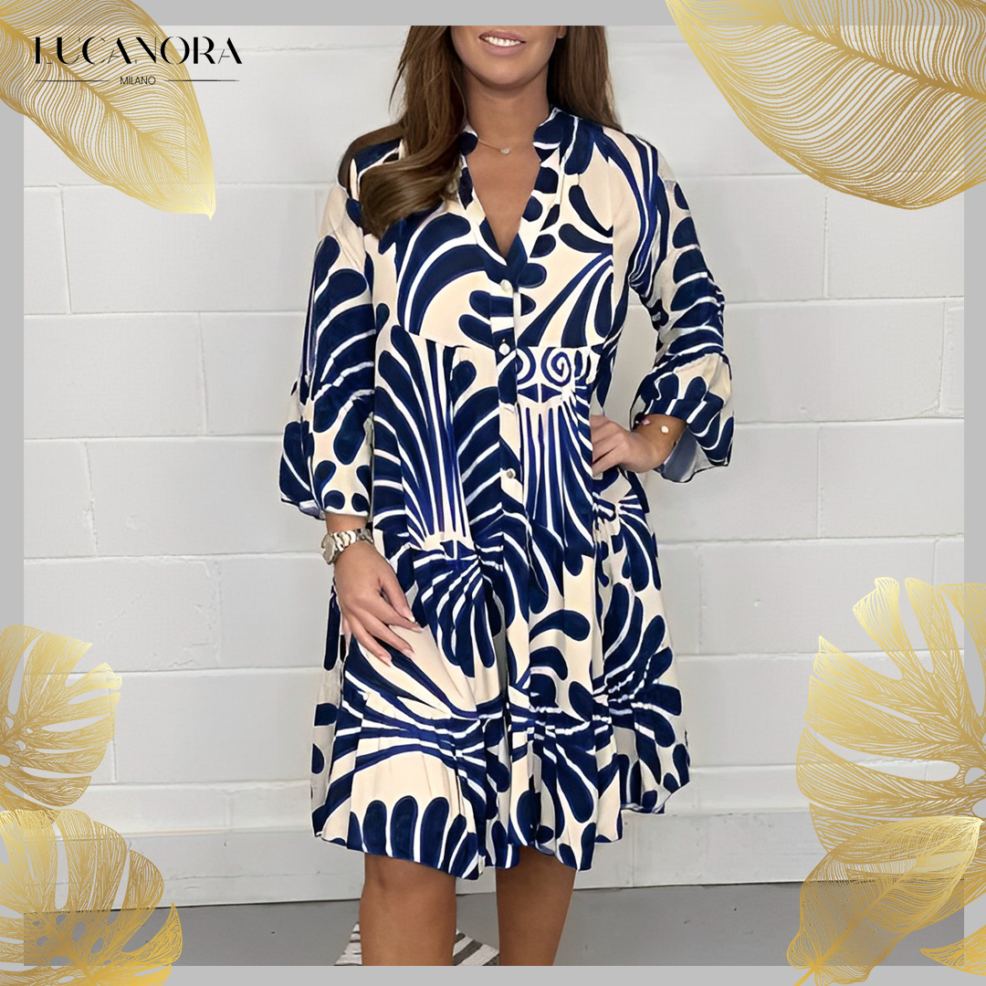 Grazielle™ Abito ampio casual con stampa floreale con scollo a V