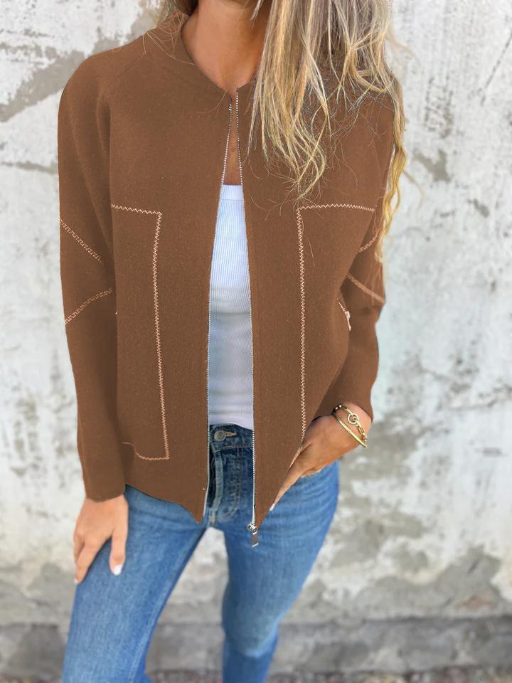 Hana Thatcher™ Giacca casual con zip e collo rotondo