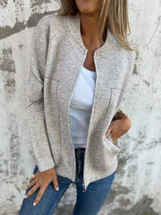 Hana Thatcher™ Giacca casual con zip e collo rotondo