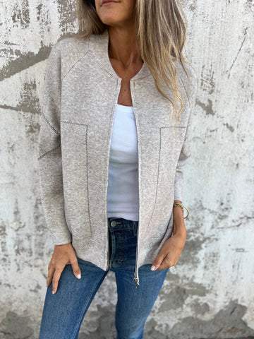 Hana Thatcher™ Giacca casual con zip e collo rotondo