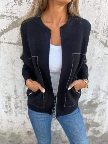 Hana Thatcher™ Giacca casual con zip e collo rotondo