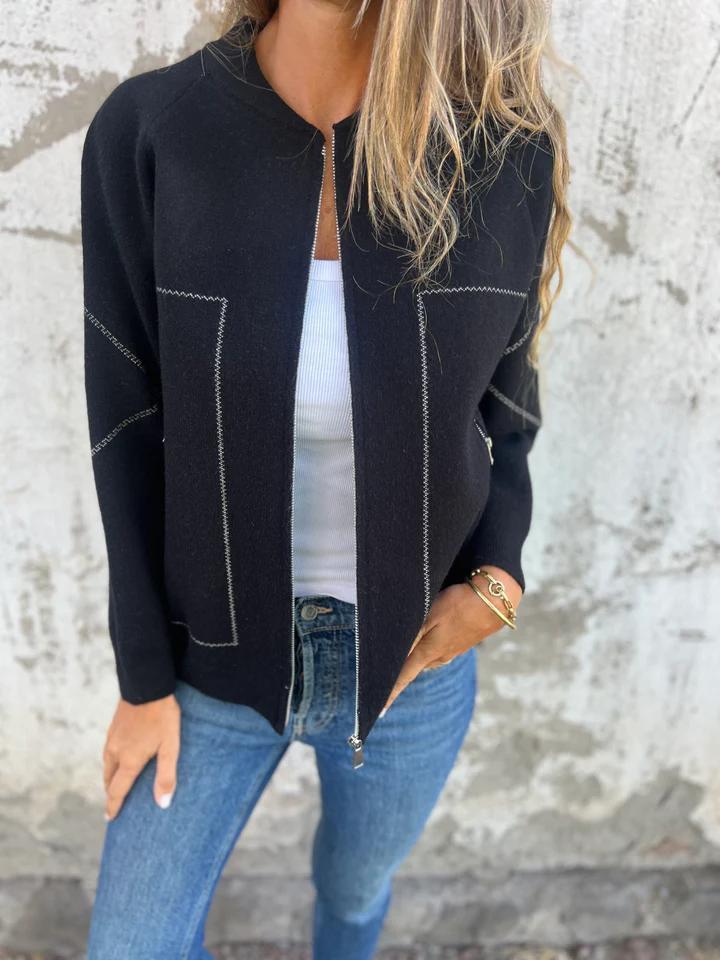 Hana Thatcher™ Giacca casual con zip e collo rotondo