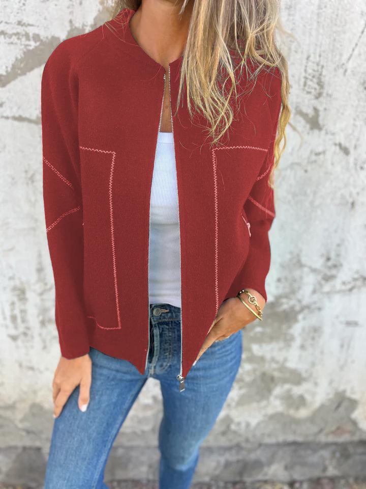 Hana Thatcher™ Giacca casual con zip e collo rotondo