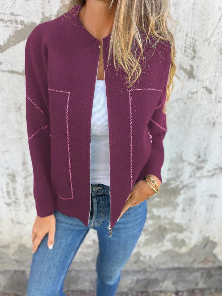 Hana Thatcher™ Giacca casual con zip e collo rotondo