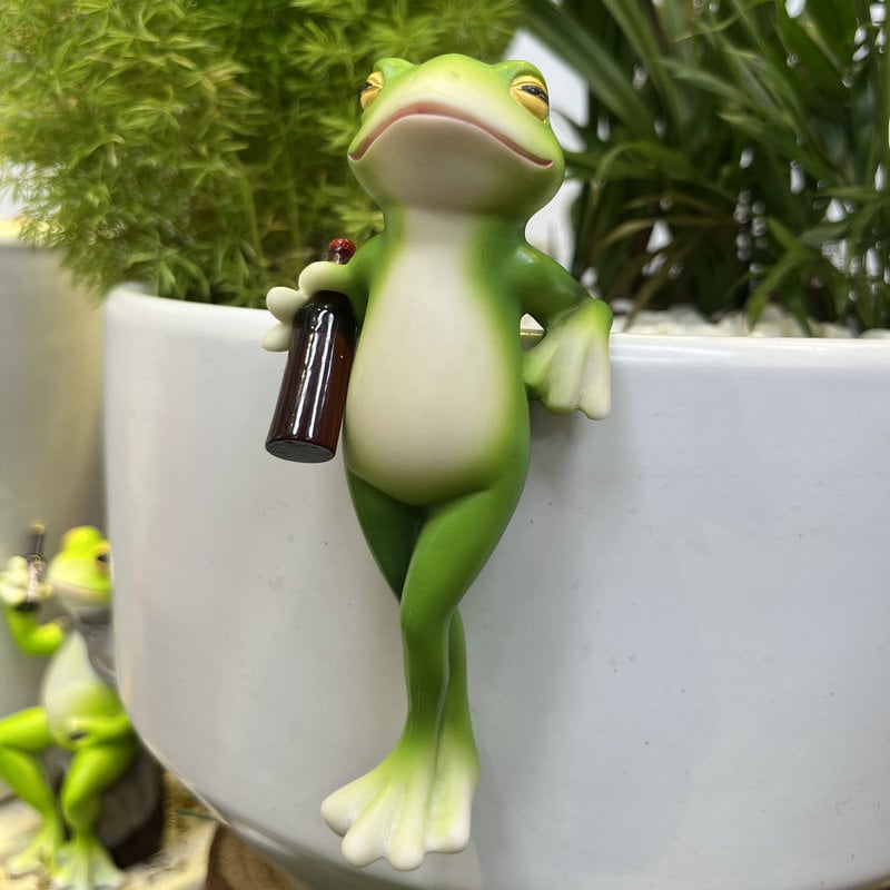 HopKins™ Ornamento per vaso di fiori a forma di rana sospesa