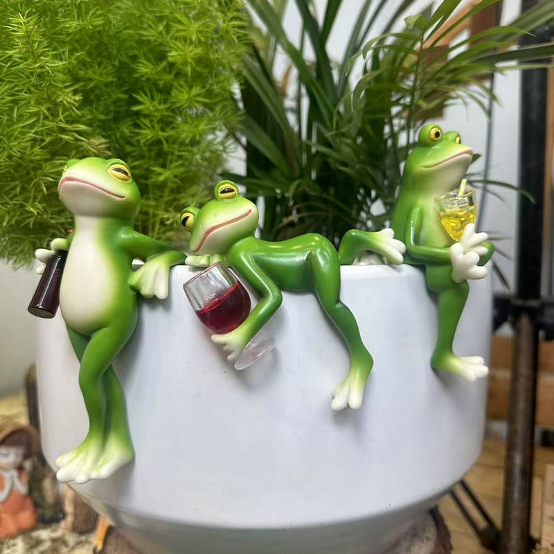 HopKins™ Ornamento per vaso di fiori a forma di rana sospesa