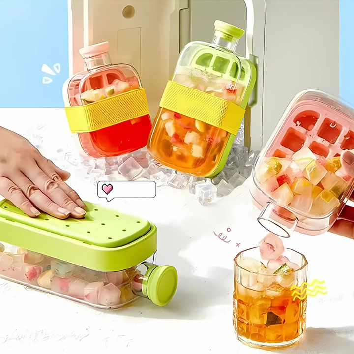IceMate™ 2 in 1 vassoio per cubetti di ghiaccio e bottiglia
