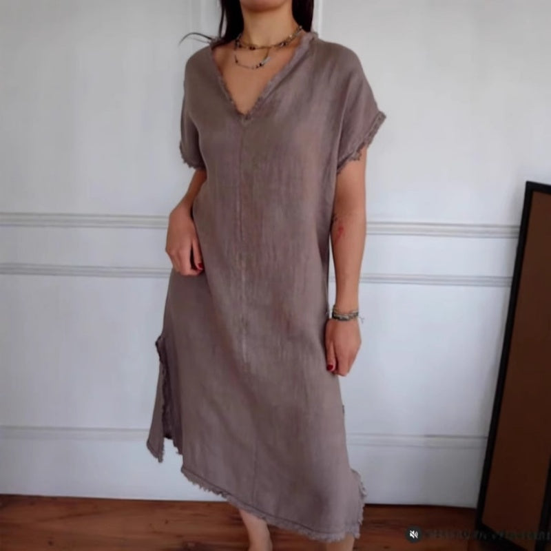 Ilda Procida™ Abito estivo con scollo a V e nappina