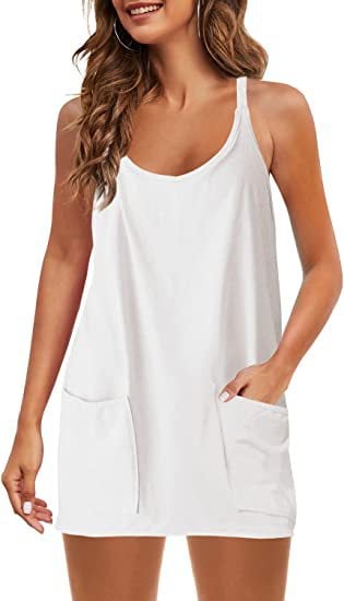 Iona Scipio™ Comodo miniabito senza spalle con pantaloncini inseriti