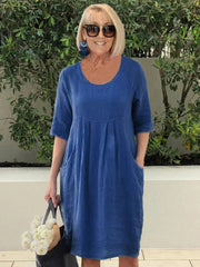 Isa™ Abito midi a tunica primaverile con tasche