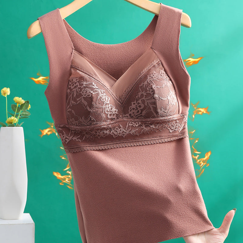 Jade Laurent™️ Top senza maniche coibentato 2 in 1 con reggiseno incorporato