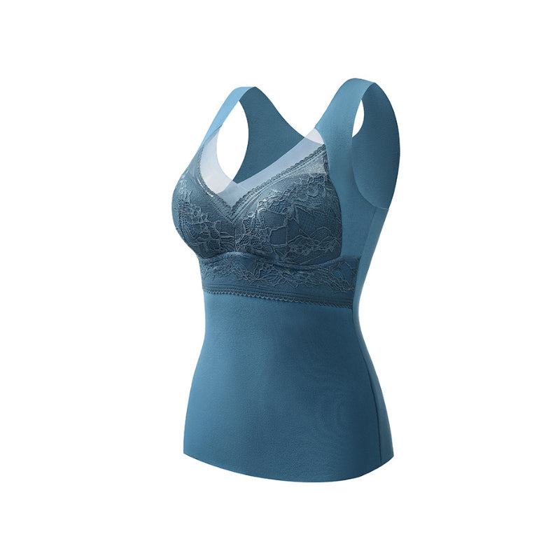 Jade Laurent™️ Top senza maniche coibentato 2 in 1 con reggiseno incorporato