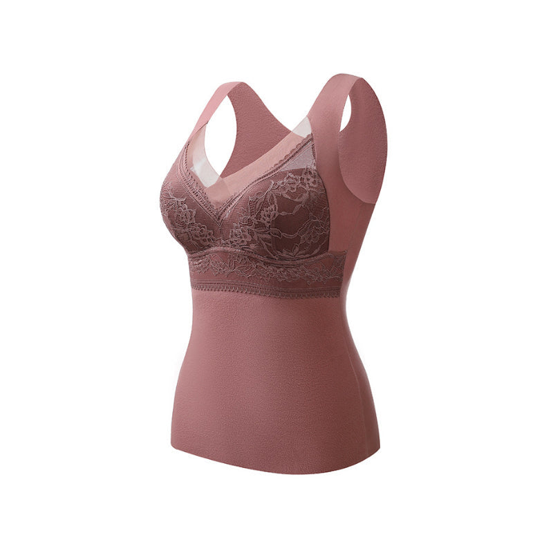 Jade Laurent™️ Top senza maniche coibentato 2 in 1 con reggiseno incorporato